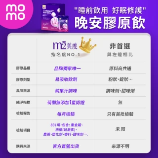 【m2 美度】超能膠原晚安飲 8盒組(8入/盒.孫藝珍代言-膠原蛋白.GABA.送禮首選)