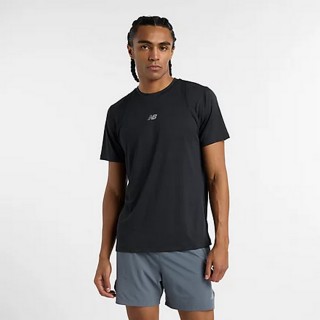 【NEW BALANCE】NB 籃球緹花短袖 短袖上衣 運動 休閒 快乾 美版 男 黑色(MT51607BK-F)