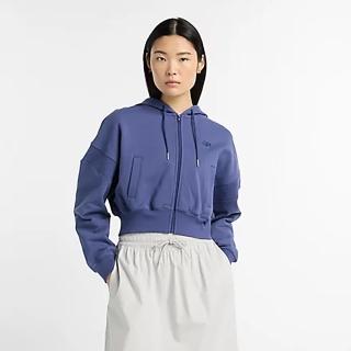 【NEW BALANCE】NB 棉質連帽外套 休閒外套 運動 休閒 短版 女 藍紫色(WJ51506DRE-F)