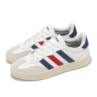 【adidas 愛迪達】休閒鞋 Barreda 男鞋 女鞋 米白 藍 紅 復古 麂皮 愛迪達(JI2312)