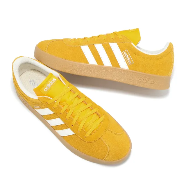 【adidas 愛迪達】休閒鞋 VL Court Classic 男鞋 女鞋 黃 白 麂皮 復古 愛迪達(JS4593)