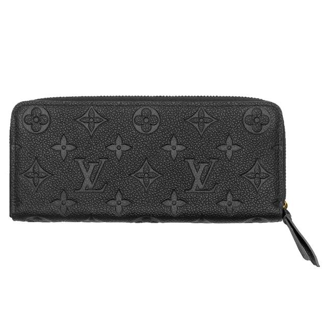 全新 LOUIS VUITTON 路易威登 M60171 Monogram Empreinte CLEMENCE 小牛皮拉鍊長夾，黑色設計，外層為小牛皮，內層為帆布與皮革組合。配有原廠紙盒，內部辨識碼已換為感應晶片，無品牌小卡。尺寸為長20cm、寬2cm、高9cm，適合日常使用，兼具時尚與實用性。適用男女，拉鍊式開口，內有1個夾層，適合存放小物。