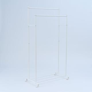 【MUJI 無印良品】雙桿掛衣架/白灰 約寬80.5×深48×高155公分