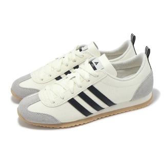 【adidas 愛迪達】休閒鞋 VS JOG 2.0 男鞋 女鞋 米白 黑 灰 膠底 復古 德訓鞋 愛迪達(JS1031)
