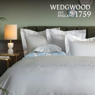 【WEDGWOOD】600織埃及棉 刺繡被套一件｜木蘭琢白 月岩灰(百貨款｜雙人180x210cm)