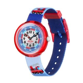 【Flik Flak】兒童錶 消防車 FIRETRUCK 兒童手錶 兒童禮物 瑞士錶(31.85mm)
