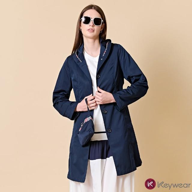 【KeyWear 奇威名品】英倫風格紋質感長風衣(共2色)