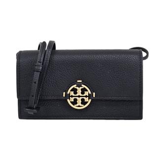 【TORY BURCH】荔枝紋翻蓋WOC斜揹包-黑小款(贈原廠防塵袋紙袋/母親節送禮)