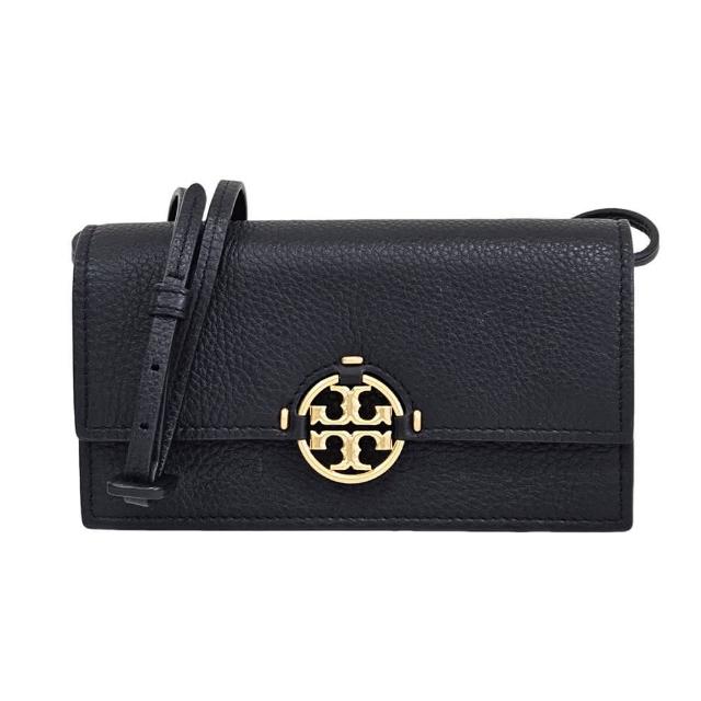 【TORY BURCH】荔枝紋翻蓋WOC斜背包-黑小款(贈原廠防塵袋紙袋/母親節送禮)
