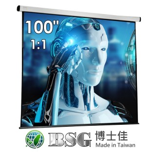 【BSG博士佳】100吋 1:1電動投影布幕 臺灣製造(三年原廠保固)