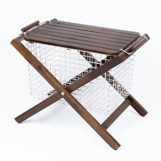 【MUJI 無印良品】相思木立架+桌板+不鏽鋼收納籃5(露營系列)