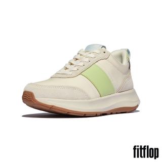 【FitFlop】F-MODE FLOW 布料/麂皮/皮革厚底休閒鞋-女(萊姆混色)