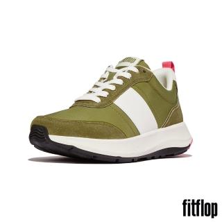 【FitFlop】F-MODE FLOW 布料/麂皮/皮革厚底休閒鞋-女(迷彩綠混色)