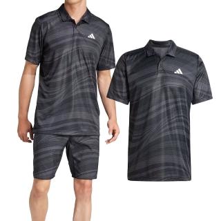 【adidas 愛迪達】Club Graph Polo 男款 黑色 運動 休閒 Polo衫 上衣 訓練 機能 短袖 JD5426