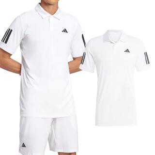 【adidas 愛迪達】Club 3STR Polo 男款 白色 運動 休閒 Polo衫 亞規 吸濕 排汗 短袖 JE0412