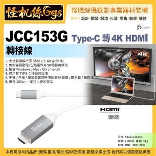 【j5create 凱捷】JCC153G Type-C 轉4K HDMI轉接線(1.8米 HDMI介面)
