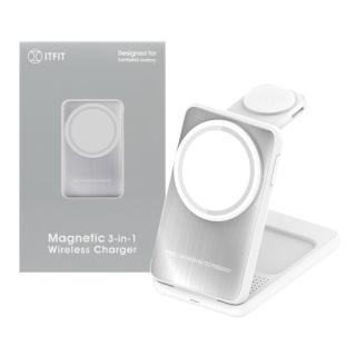 【Samsung 三星】原廠 ITFIT 三合一磁吸無線充電座 - 內附 60W USB-C 快充線(ITPW32)