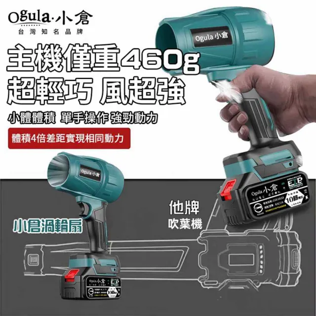 【Ogula 小倉】無刷暴力風扇 90mm涵道暴風機 無刷涵道颶風扇（十五節一電+座充）(吹水機/吹風機)