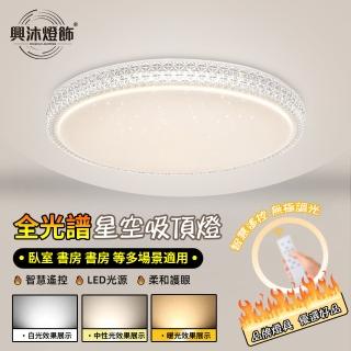 【XINGMU 興沐】超薄臥室餐廳智慧吸頂燈l40公分ed房間燈(節能環保/智慧遙控/無極調光)