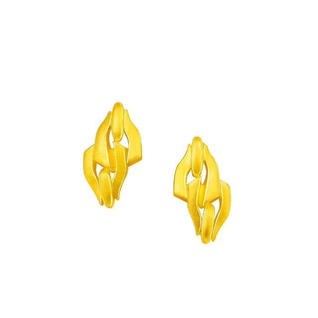 【Just Gold 鎮金店】靈動魅力 The Wisdom 黃金耳環