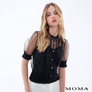 【MOMA】性感網紗透膚造型上衣(黑色)
