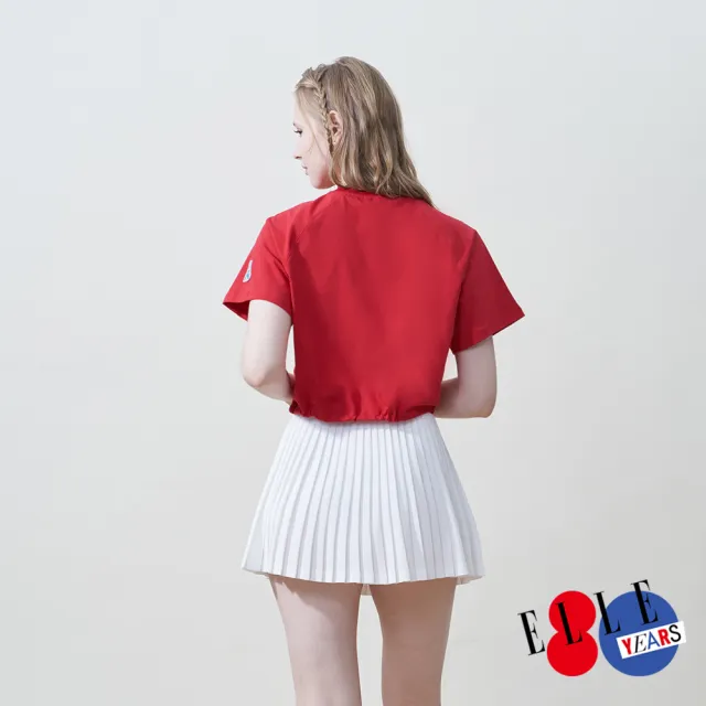 【ELLE ACTIVE】女款 印花短版圓領短袖T恤-紅色(EA25S2W1607-75)
