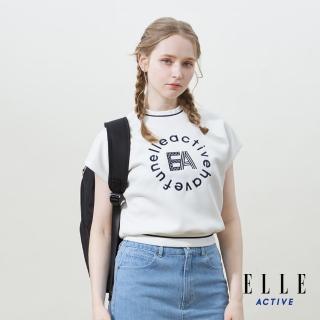 【ELLE ACTIVE】女款 印花短版圓領無袖T恤-白色(EA25S2W1608#90)