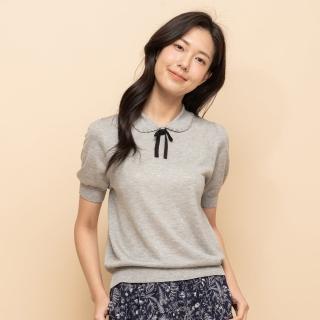 【perng yuh 芃諭名品】知雅甜柔 珠飾 翻領針織衫(2025 SS Collection｜4A春夏新品上市)