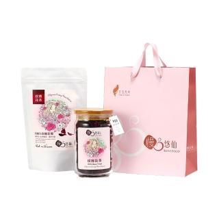 【慢悠仙】神農獎玫瑰花茶 20g 罐裝+袋裝組(臺灣特有種/可沖泡40壺/無農藥種植/ESG環保/在地新鮮手摘)