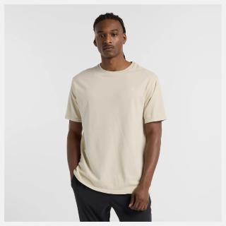 【NEW BALANCE】NB 短袖上衣 男 美規 燕麥 MT51002TWF