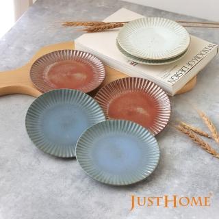 【Just Home】日式粗陶5.5吋點心盤-6件組(可微波 盤 平盤 點心盤 分菜盤 小菜盤 碗盤)