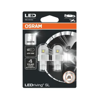【Osram 歐司朗】汽車LED燈 T15 / 2入 白光/6000K 12V 2W(公司貨)