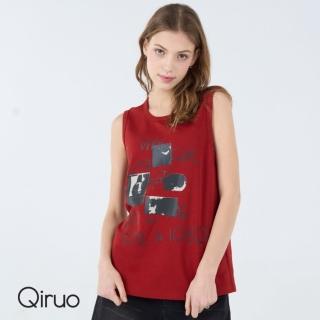【Qiruo 奇若名品】春夏專櫃無袖紅色棉上衣6210D 背心上衣(M-2XL)
