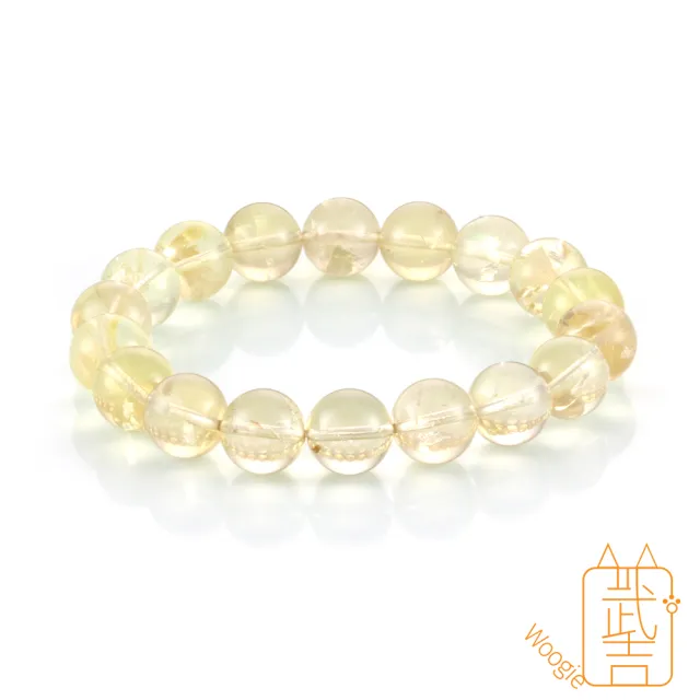 【Woogie武吉珠寶】雷姆利亞七彩虹光黃水晶手鍊(純淨11mm)