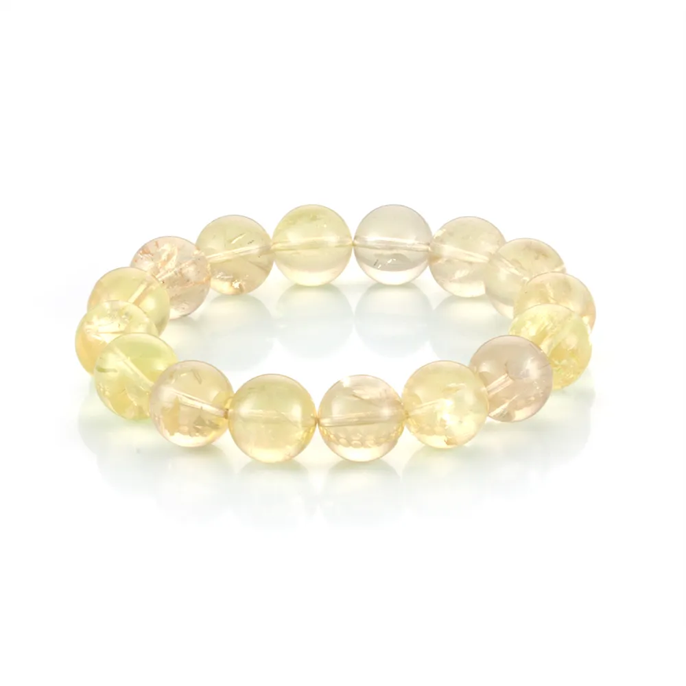 【Woogie武吉珠寶】雷姆利亞七彩虹光黃水晶手鍊(純淨13mm)