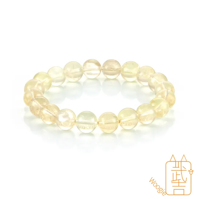 【Woogie武吉珠寶】雷姆利亞七彩虹光黃水晶手鍊(純淨10mm)