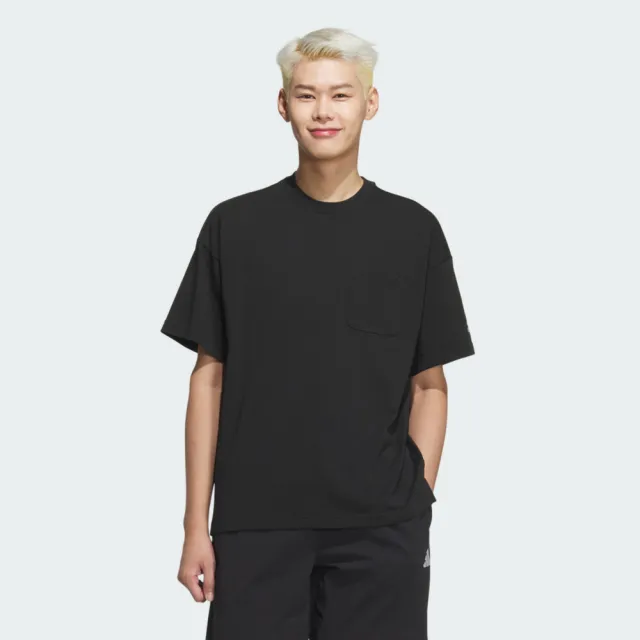 adidas 愛迪達】Pocket Tee 男T恤運動上衣休閒短袖黑亞版(JM2028