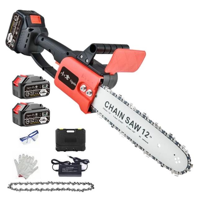 【Ogula 小倉】電鏈鋸 充電式單手鋸 12寸無刷鏈鋸（20000M兩電）配塑箱(手持修枝鋸/軍刀鋸)