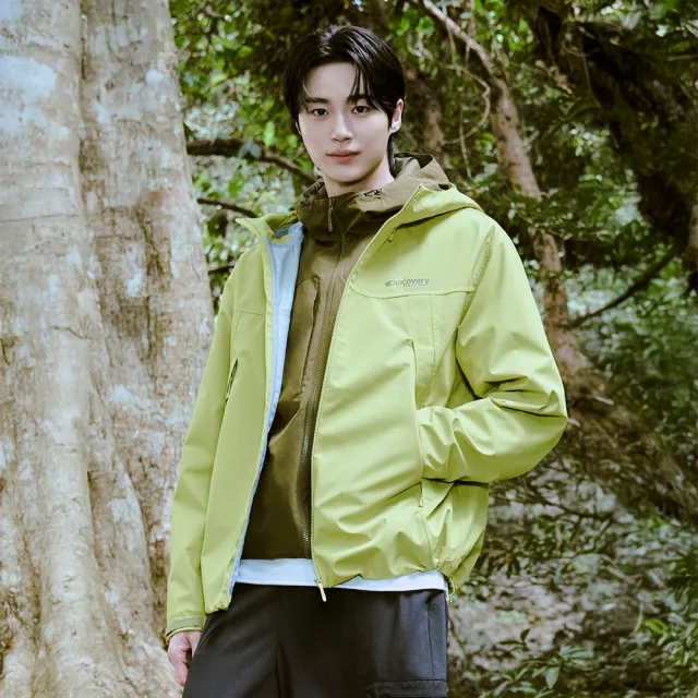 【Discovery Expedition】BERTEX 男版拉鍊外套 機能外套 防水 防風 抗UV(DMWJ3G051-OLN)