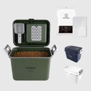 【SPUTNIK 斯普尼克】機能防潮飼料箱+除濕劑組 12L(飼料桶/防潮儲糧桶/可放5-6公斤)