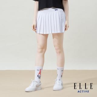 【ELLE ACTIVE】女款 純色百褶短裙/褲裙-白色(EA25S2W2102#90)