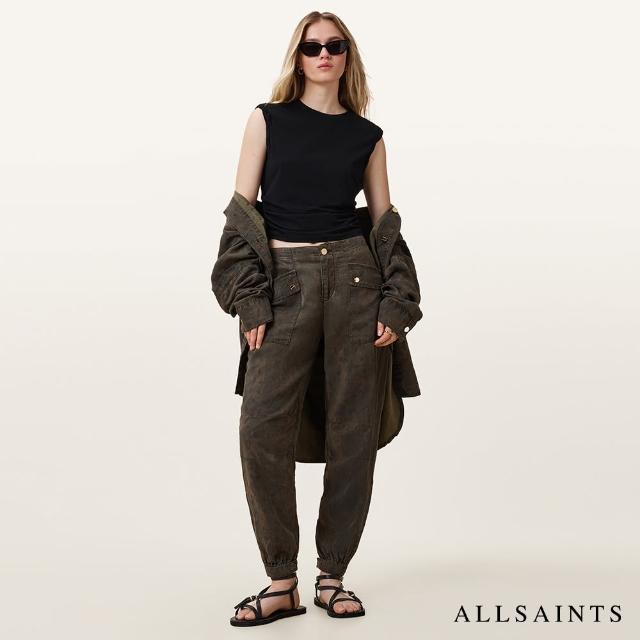 【ALLSAINTS】VAL 亞麻高腰軍裝長褲 W002TC(舒適版型)