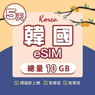 【環亞電訊】eSIM韓國5天總量10GB(24H自動發貨免等待免換卡 esim韓國 虛擬卡 韓國上網絡卡 環亞電訊)