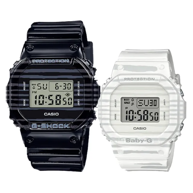 【CASIO 卡西歐】G-SHOCK BABY-G 專情斑馬對錶 情人節 情人節 禮物(SLV-19B-1)