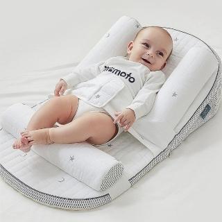【Mibobebe】多功能寶寶防吐奶斜坡墊 床中床 睡窩(餵奶枕 寶寶防溢奶墊 附收納袋)