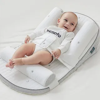【Mibobebe】多功能寶寶防吐奶斜坡墊 床中床 睡窩(餵奶枕 寶寶防溢奶墊 附收納袋)