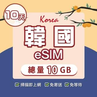 【環亞電訊】eSIM韓國10天總量10GB(24H自動發貨免等待免換卡 esim韓國 虛擬卡 韓國上網絡卡 環亞電訊)