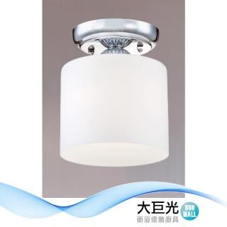 【大巨光】現代風 E27x1 半吸頂燈-單燈(LW-12-3977 鋼材、原木、玻璃、 臺灣製造)