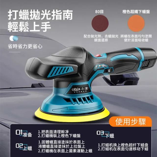【Ogula 小倉】拋光機 打蠟機 6寸DA拋光機一電+豪華配件 帶數顯(除玻璃油膜/磨砂機)