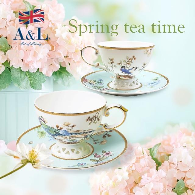 【A&L】如意呈祥骨瓷對杯禮盒組(清雅生活香 精巧送禮心)